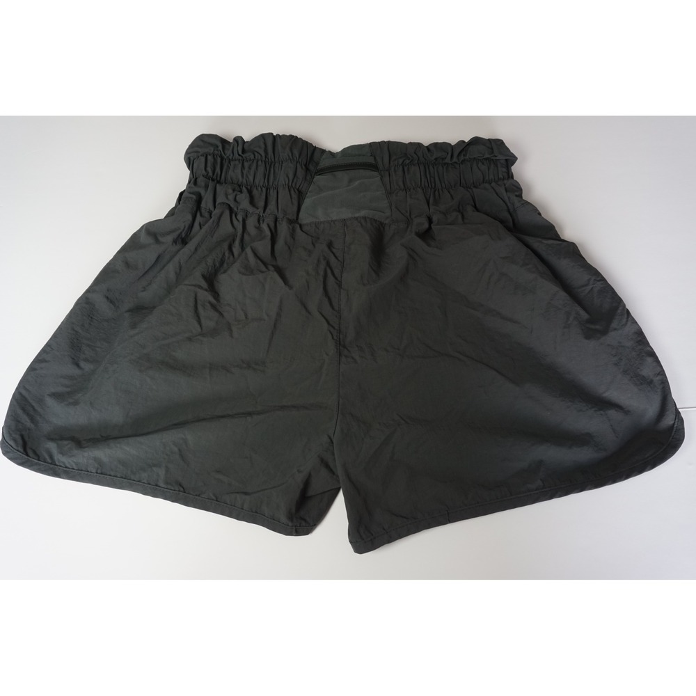 Zenana Womens Smocked Waist Dolphin Hem Athletic Shorts Black QP-1177BA Large
